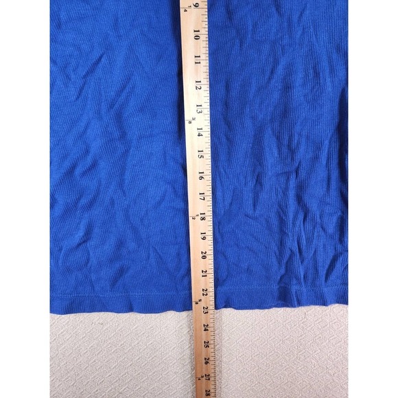 Badge Shirt Mens Medium M Stretch Blue Regular Short Sleeve V Neck Y2K NWT A3 - Picture 6 of 12